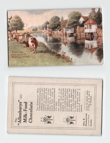 Postcard river lea - lea, back
