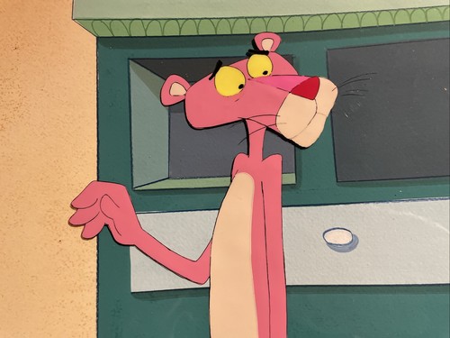Pink panther animation cel - panther,