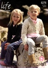 Child Girl Bolero-Style Cardigan 51-76cm 20-30in Stylecraft 8276 Pattern PRINT