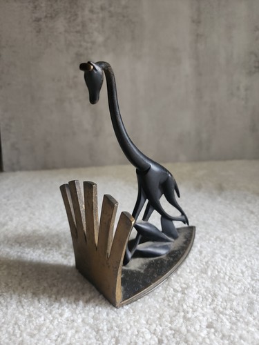 Brass bronze giraffe bookend - giraffe,