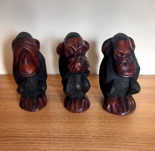 Three wise monkeys - monkeys, vintage