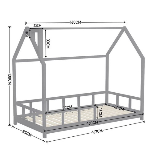 Kid house bed frame single - frame,
