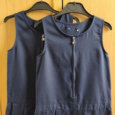 Girls Navy Pinafore Dresses School Uniform Bundle Age 10-11 Years x2