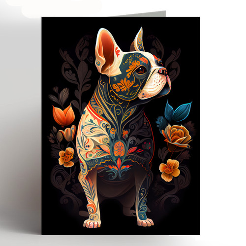 French bulldog birthday card - birthday,