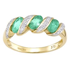 9ct Yellow Gold Diamond and