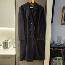 Vintage 1990-th Men's Cashmere Long Coat Size M Navy