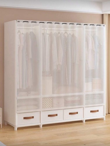 White freestanding wardrobe - freestanding,