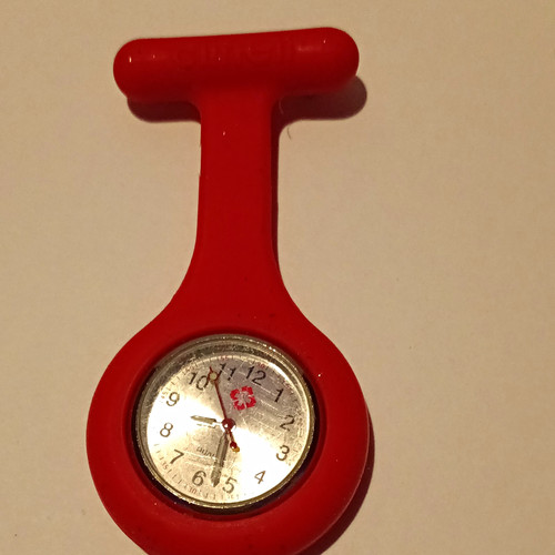 Red silicone nurse fob pocket - silicone,