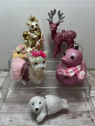 Pink glitter dog seal cat - glitter,