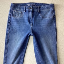 Ladies Next 360 Stretch Skinny Blue Faded Jeans Size 10 R  (444B)