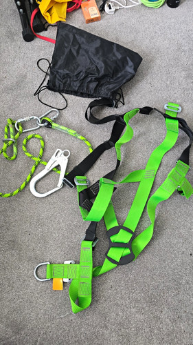 Green full body safety harness - body,