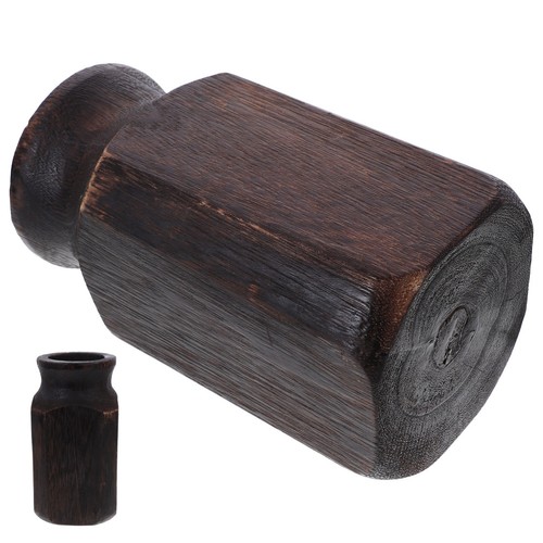 Natural wood vase tall - natural,