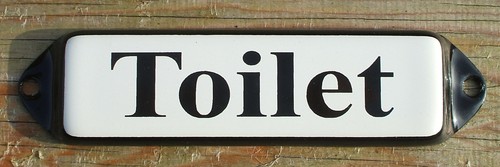 Enamel toilet sign - toilet, text