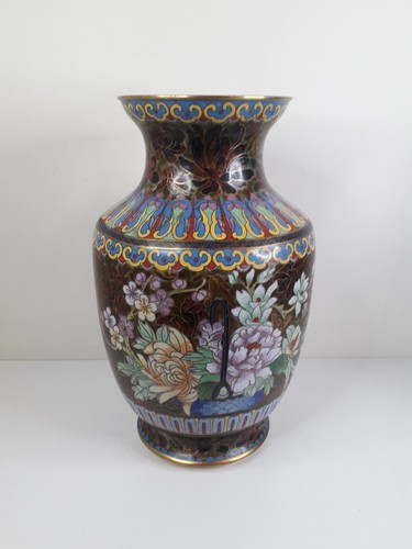 Chinese cloisonne vase hand - chinese,