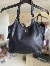 Prada Black Leather Vitello Handbag