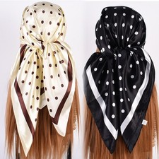 Polka Dot Square Scarf Silk