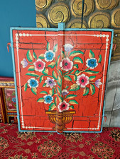 ANTIQUE HAND PAINTED WOODEN SMALL WINDOW SHUTTER FROM INDIA