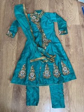 Girls Pakistani Salwar  dress outfit  28 Stunning Green & Gold with Gems party x