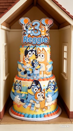 Bluey birthday photos cake - bluey,