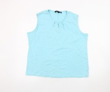 Isle Essentials Womens Blue Cotton Sleeveless Tank Top Size 22