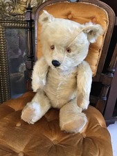 Vintage Chiltern Hugmee Teddy Bear, Jointed, With Label