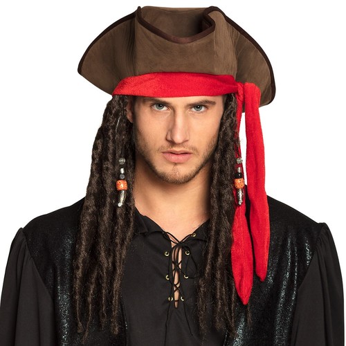 Dirty jack pirate hat wig - dirty,