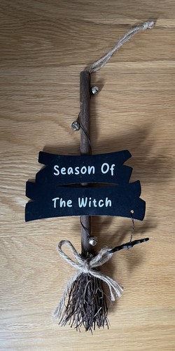 Witch broom hanging - witch's,