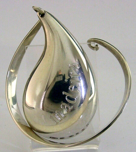 Sterling silver wine label - silver,