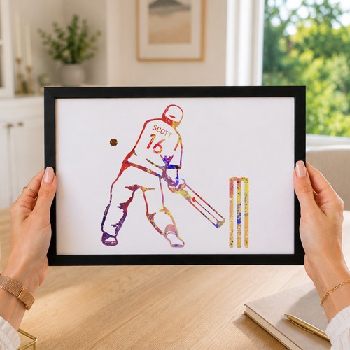 Personalised cricket print - personalised,