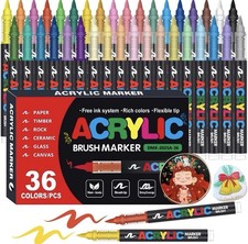 36 Acrylic Paint Markers Brush