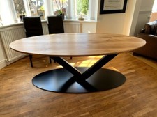 Solid Oak Oval Dining Table