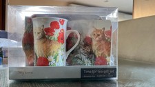 Woolworths Time for Tea Gift Set Featuring A Cat and Flower Tea Pot