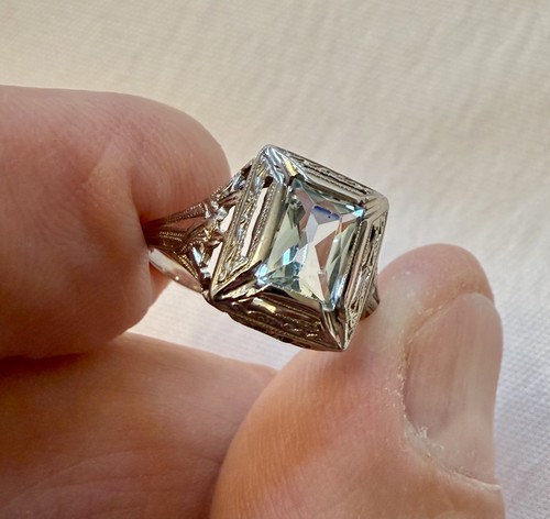 Art deco filigree aquamarine - art,
