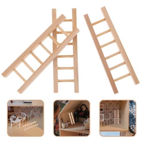 3pcs mini wooden ladder decor - 3pcs,