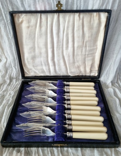 Silver plated piece fish - plated, 12