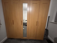 IKEA Solid Oak 5 Door Wardrobe