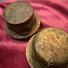 OLD BRASS WHEEL HUB CAP NUT -M