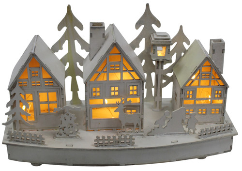 Led wooden christmas village - led,
