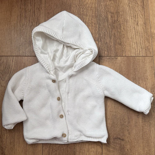 Matalan baby white hooded knit - hooded,