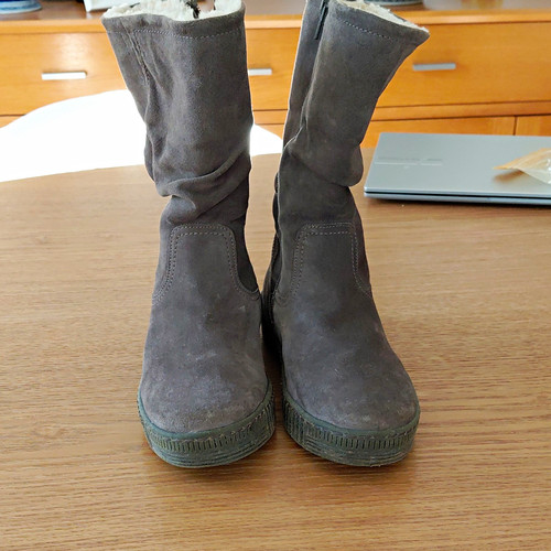 Gabor grey suede - grey, mid-calf
