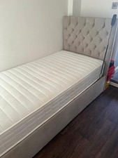 Adjustable Electric Single Bed Rise and Recline In Grey With Cream Mattress