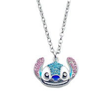 Stitch Necklace Lilo & Stitch 18" Chain Girls Disney Gem Stone Charm Necklace