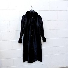 REAL LEATHER TRENCH COAT | Pony Skin / Cowhide Style | Faux Fur Collar | Gothic