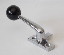 VINTAGE RETRO CHROME CABINET CUPBOARD DOOR HANDLE BLACK BALL FINIAL HEAVY DUTY