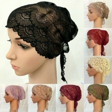 Women Lace Under Scarf Inner Hat Cap Bonnet Hijab Islamic Cover Muslim Headwear