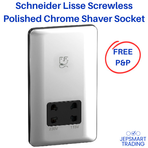 Polished chrome shaver socket - polished,