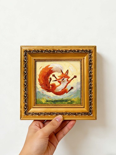 Playful leaping red - leaping, fox