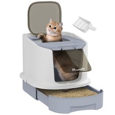 PawHut Hooded Cat Litter Tray