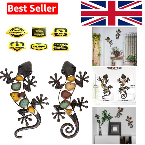 Metal gecko wall decor - metal,