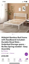Brand New Double Bed 319kg Capacity Wooden Bamboo